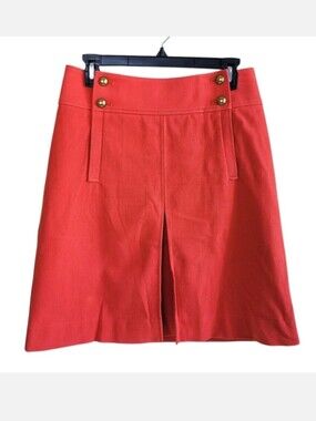 Tory Burch Thea Canyon Cotton Pleated A-line Midi Skirt 4